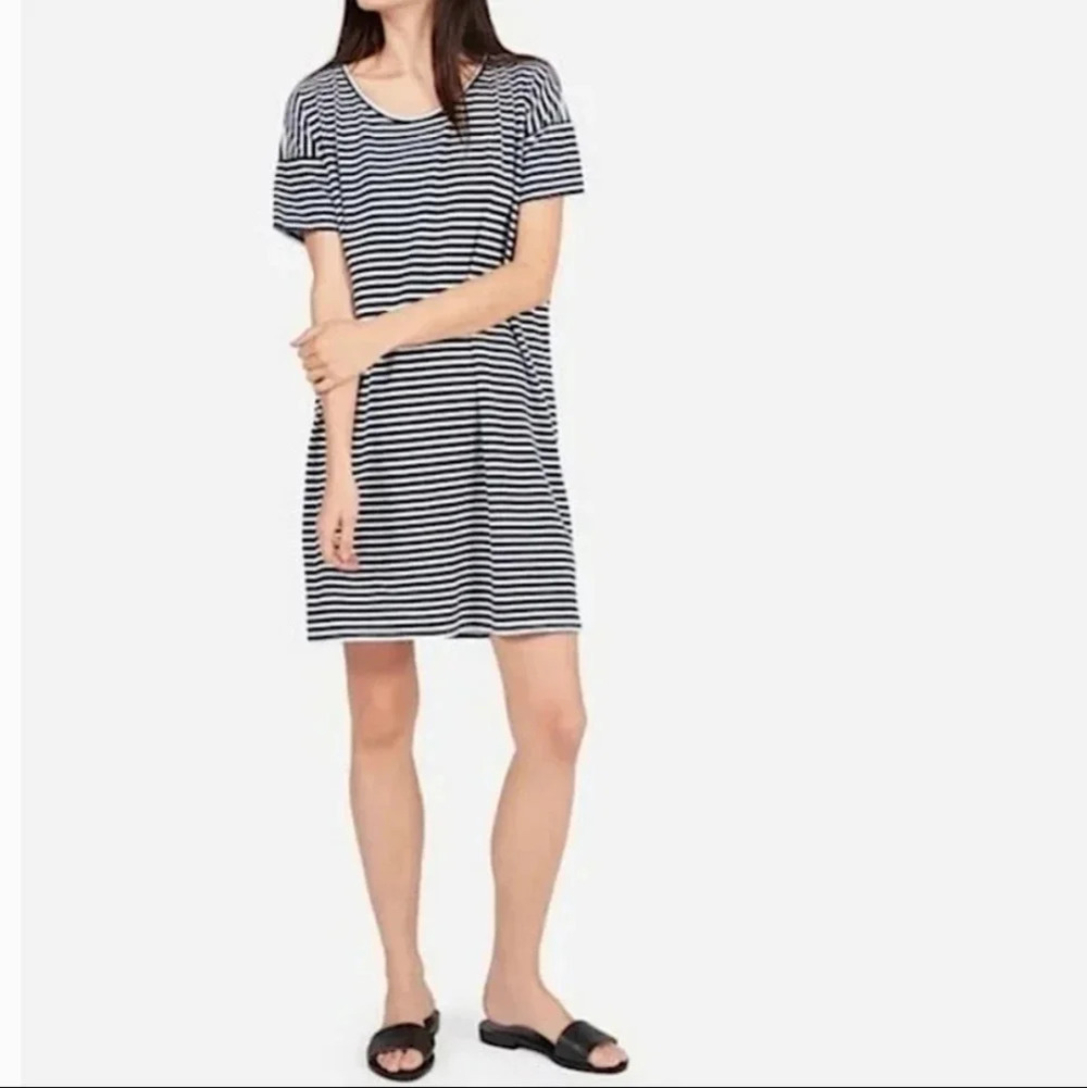 Everlane The Striped Cotton Tee Shirt Dress S